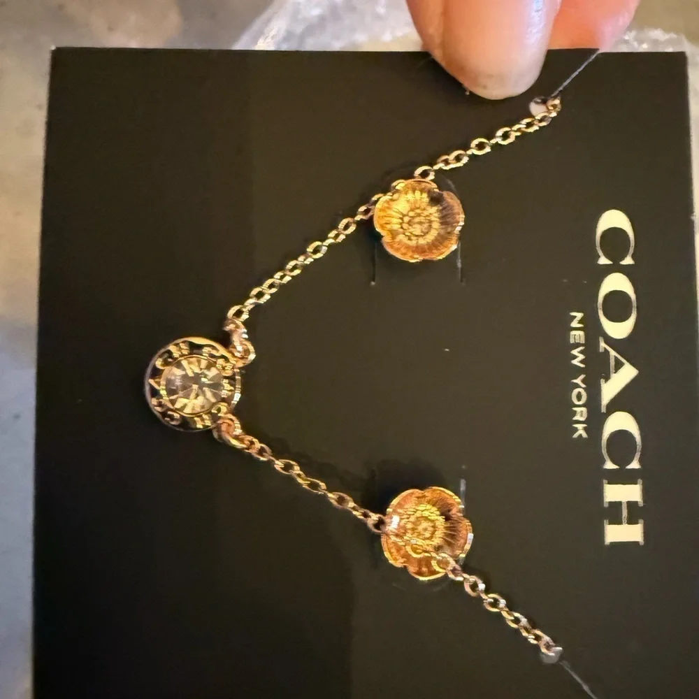 Coach Gold Floral Necklace